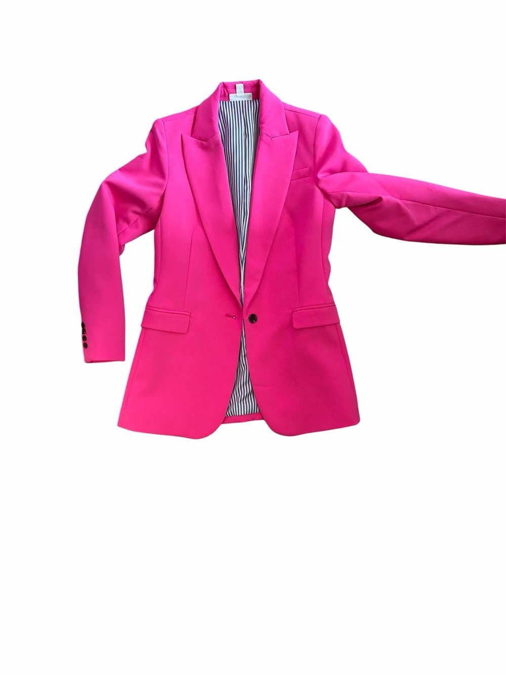 Women's Hot Pink Single-Button Tailored Blazer